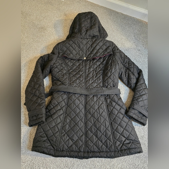 Tommy Hilfiger Quilted Lined Long Belted Coat w/Hood Streetwear Preppy - Picture 11 of 11